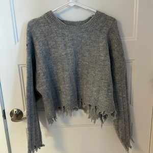 distressed cropped sweater size L